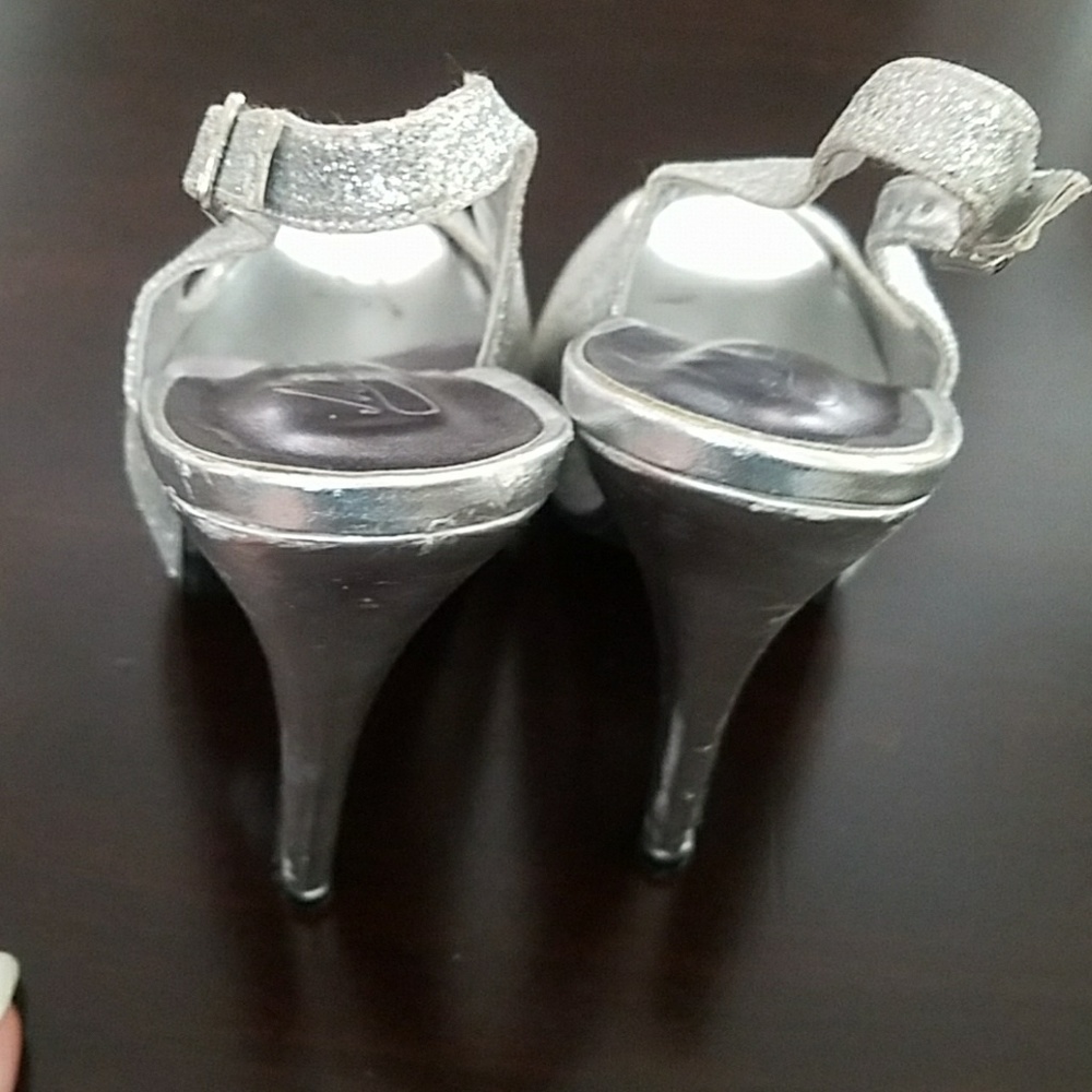 Michaelangelo Silver Glitter Heels - image 5